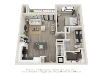 1 bed, 1 bath, 901 sqft, $1,816