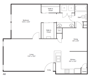 1 bed, 1 bath, 943 sqft, $1,284