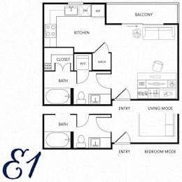 Studio, 1 bath, 460 sqft, $1,080