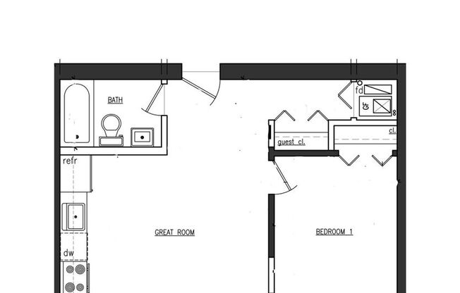 1 bed, 1 bath, $1,615, Unit 304