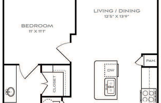 1 bed, 1 bath, 620 sqft, $1,291