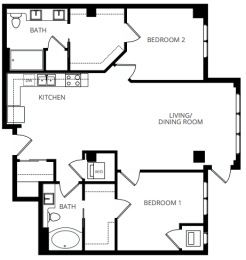 2 beds, 2 baths, 1,181 sqft, $2,120