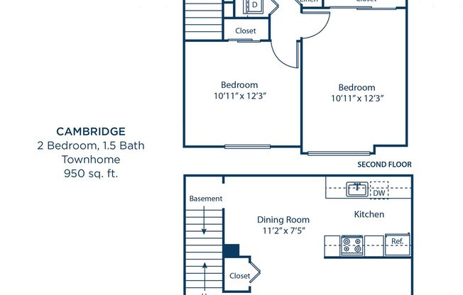 2 beds, 1.5 baths, 950 sqft, $1,396, Unit S106