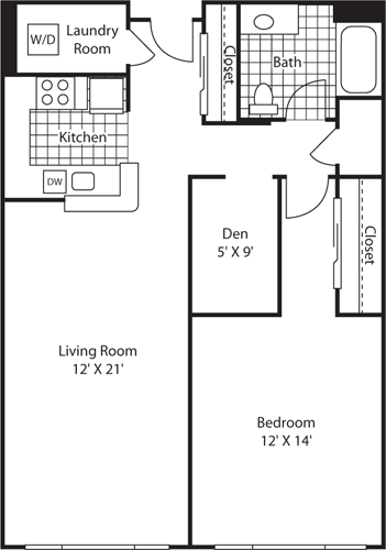 1 bed, 1 bath, 933 sqft, $2,477