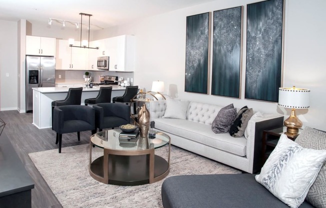 Lively Living Rooms with Luxurious Interior at Residences at 1700, Minnetonka