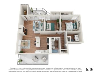 2 beds, 1 bath, 1,050 sqft, $2,675