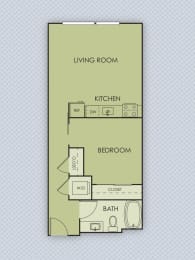1 bed, 1 bath, 635 sqft, $1,869