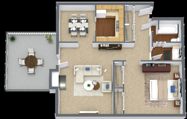 1 bed, 1 bath, 826 sqft, $1,250, Unit 12302