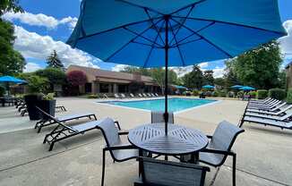 Heated pool at Lakeside Village Apartments Clinton Township MI 48038