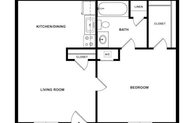1 bed, 1 bath, 656 sqft, $995