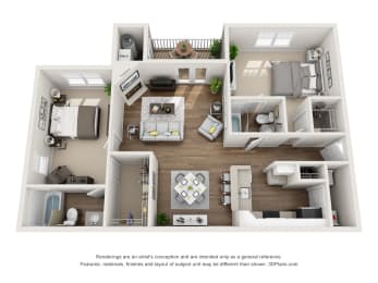 2 beds, 2 baths, 1,199 sqft, $2,159