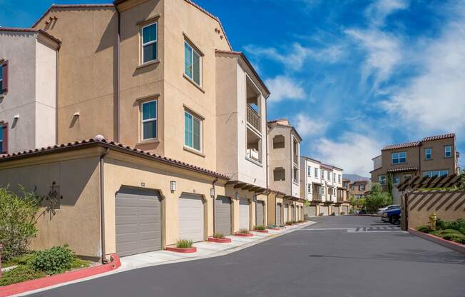 Apartment complex wtih garages