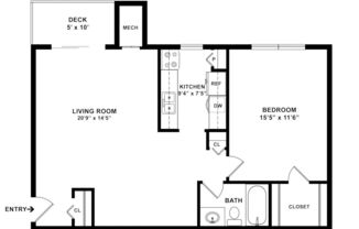 1 bed, 1 bath, 710 sqft, $1,150