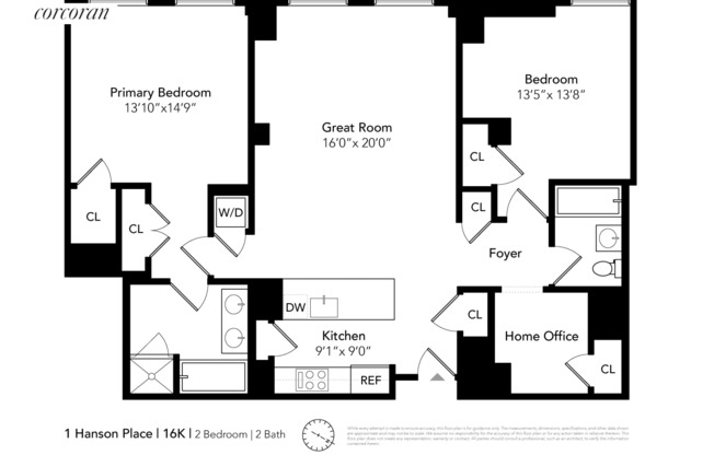 2 beds, 2 baths, 1,370 sqft, $7,500, Unit 16K