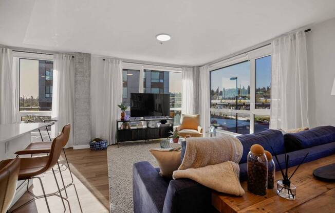 Living Area With TV at Riverfront Everett, Washington, 98201