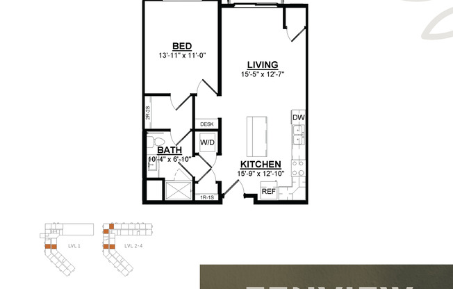1 bed, 1 bath, 756 sqft, $1,525, Unit 213