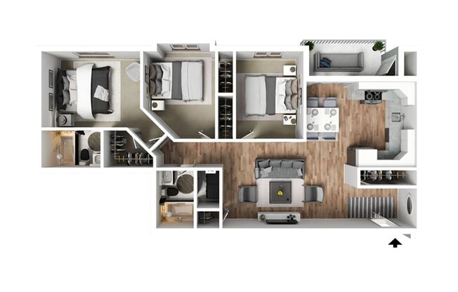 3 beds, 2 baths, 1,032 sqft, $2,199, Unit A202