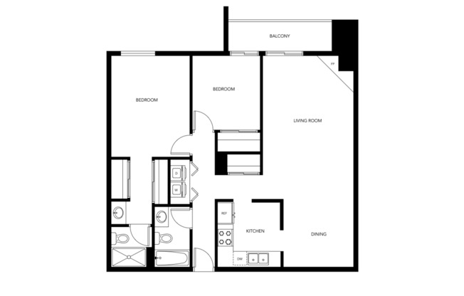 2 beds, 2 baths, 976 sqft, $1,595, Unit 3900214-PR