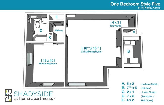 1 bed, 1 bath, 625 sqft, $1,445, Unit N405