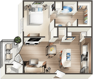 1 bed, 1 bath, 697 sqft, $1,161