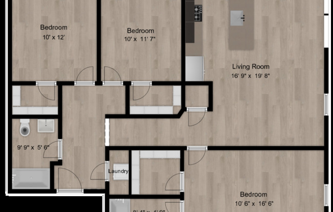 3 beds, 2 baths, 1,212 sqft, $2,400