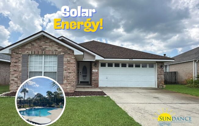 Solar Energy Efficiency in sought after Gated Community of Parker's Landing with a Neighborhood Pool!