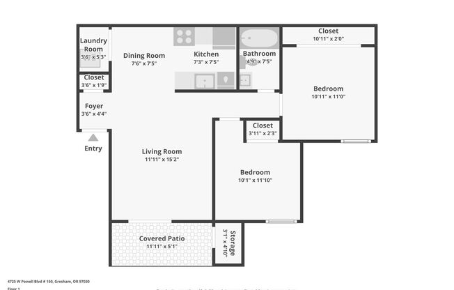 2 beds, 1 bath, 752 sqft, $1,525, Unit 224