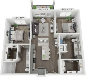 2 beds, 2 baths, 1,121 sqft, $1,685