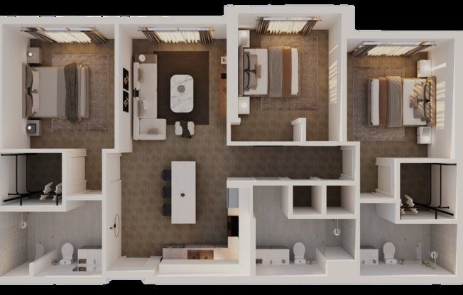 3 beds, 3 baths, 1,267 sqft, $4,670, Unit 748