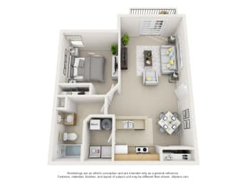 1 bed, 1 bath, 774 sqft, $1,309