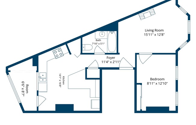 1 bed, 1 bath, 726 sqft, $2,900, Unit 3