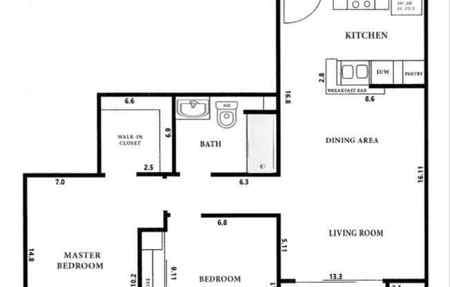 2 beds, 1 bath, 914 sqft, $2,715