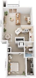 1 bed, 1 bath, 814 sqft, $1,583