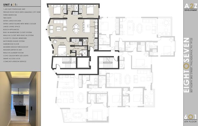 3 beds, 2 baths, 1,450 sqft, $3,750, Unit Unit 601