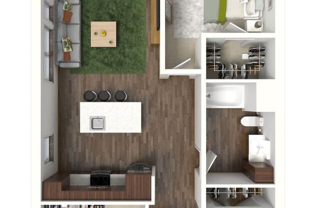 2 beds, 1 bath, 918 sqft, $1,825, Unit A-113