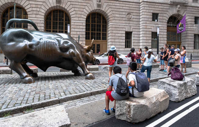The iconic Charging Bull within the Financial District.