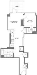 1 bed, 1 bath, 714 sqft, $3,179