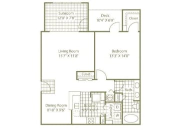 1 bed, 1 bath, 977 sqft, $1,535