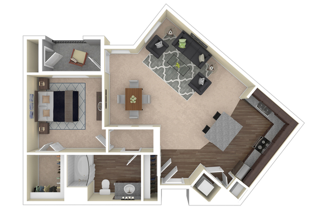 1 bed, 1 bath, 886 sqft, $1,727