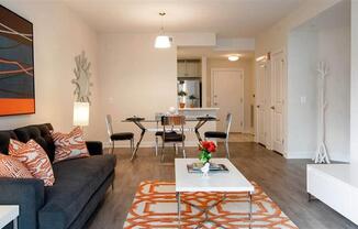 Living Room decor at Bennett Park Apartments, Arlington, VA, 22209