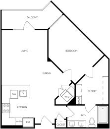 1 bed, 1 bath, 782 sqft, $1,994