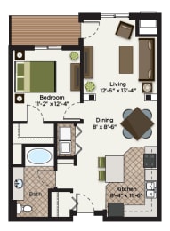1 bed, 1 bath, 850 sqft, $1,578