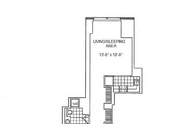 Studio, 1 bath, 589 sqft, $3,700, Unit 18F