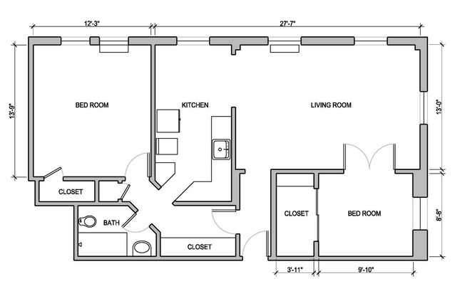 2 beds, 1 bath, 960 sqft, $2,500, Unit Unit 302