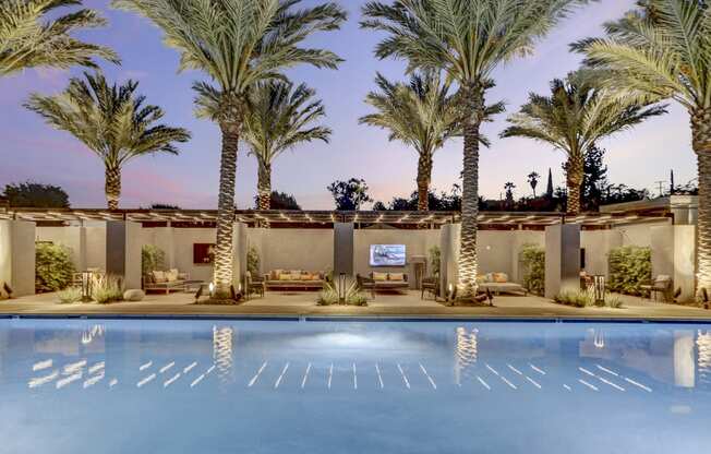 Pool with palm trees in the background at Array La Mesa, La Mesa, 91942