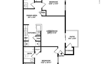 2 beds, 2 baths, 886 sqft, $1,082