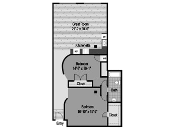 2 beds, 1 bath, 1,025 sqft, $1,962
