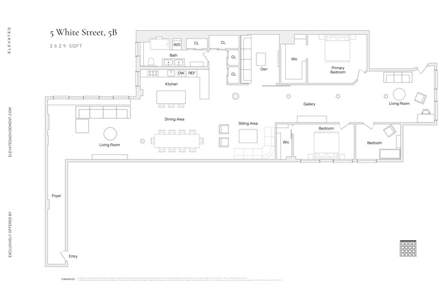 3 beds, 1 bath, 2,639 sqft, $14,950, Unit 5B