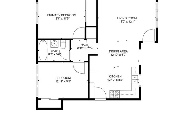 2 beds, 1 bath, 800 sqft, $2,200, Unit SouthEastStreet121