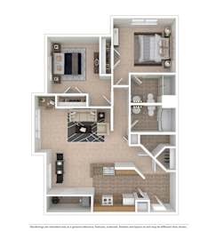 2 beds, 2 baths, 1,018 sqft, $1,786